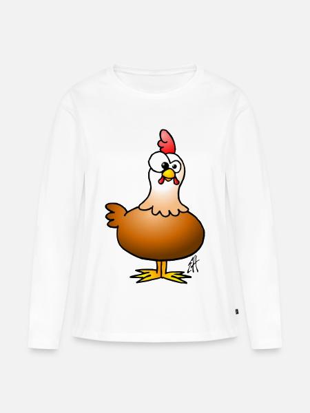 Chicken - Hen - Women's Premium Organic Long Sleeve Shirt - white