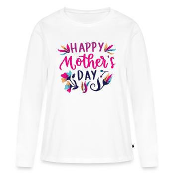 Fête des Mères - T-shirt manches longues Premium bio Femme - blanc - Devant - Julia (174cm)