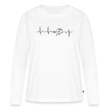 Electrical Engineering Heartbeat Inverter Engineer - Women's Premium Organic Long Sleeve Shirt - white - Front - Julia (174cm)