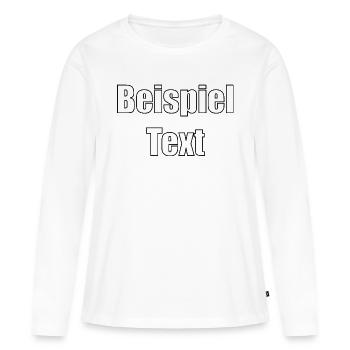 Beispiel Text - Frauen Premium Bio Langarmshirt - Weiß - Vorne - Julia (174cm)
