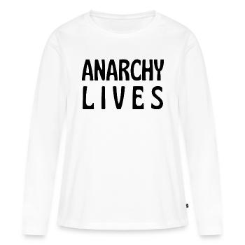 anarchy lives - T-shirt manches longues Premium bio Femme - blanc - Devant - Julia (174cm)