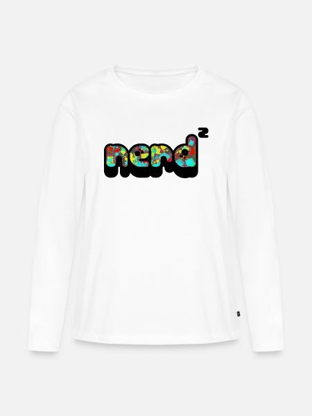 Nerd - Frauen Premium Bio Langarmshirt - Weiß