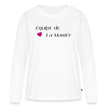 Équipe de la mariée - T-shirt manches longues Premium bio Femme - blanc - Devant - Julia (174cm)