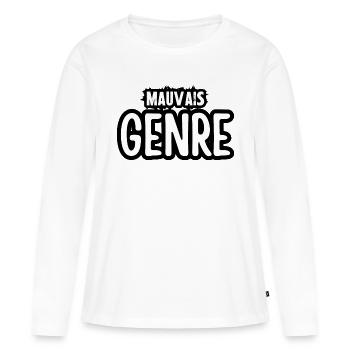 mauvais genre - T-shirt manches longues Premium bio Femme - blanc - Devant - Julia (174cm)