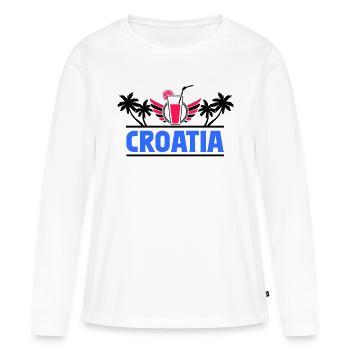 Croatie Croatie - T-shirt manches longues Premium bio Femme - blanc - Devant - Julia (174cm)