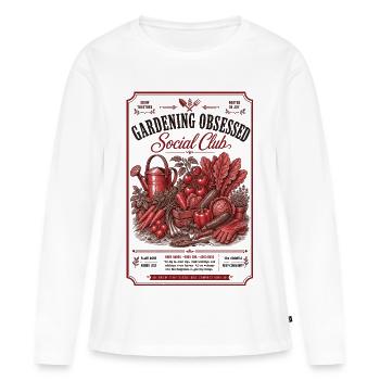 Club social obsédé par le jardinage urbain - T-shirt manches longues Premium bio Femme - blanc - Devant - Julia (174cm)