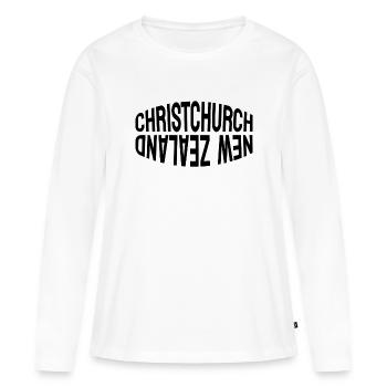 Christchurch - Nouvelle-Zélande - NZ - Maori - Aotearoa - T-shirt manches longues Premium bio Femme - blanc - Devant - Julia (174cm)