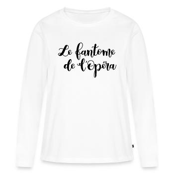 Phantom der Oper Schriftzug - Frauen Premium Bio Langarmshirt - Weiß - Vorne - Julia (174cm)