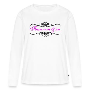 Frau von und zu Braut - Frauen Premium Bio Langarmshirt - Weiß - Vorne - Julia (174cm)