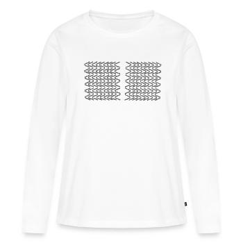 zigzag - T-shirt manches longues Premium bio Femme - blanc - Devant - Julia (174cm)