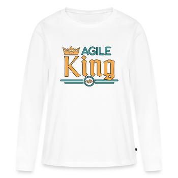 Coach Agile Roi - T-shirt manches longues Premium bio Femme - blanc - Devant - Julia (174cm)