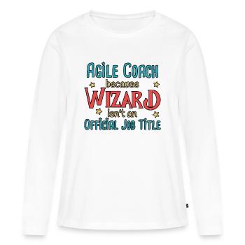 Assistant Coach Agile - T-shirt manches longues Premium bio Femme - blanc - Devant - Julia (174cm)