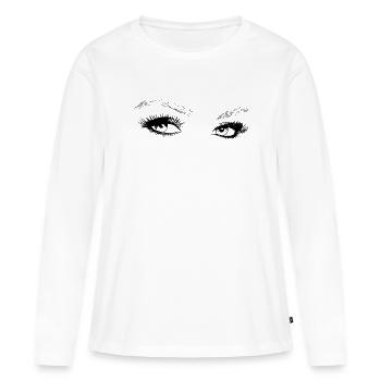 eyes - Women's Premium Organic Long Sleeve Shirt - white - Front - Julia (174cm)