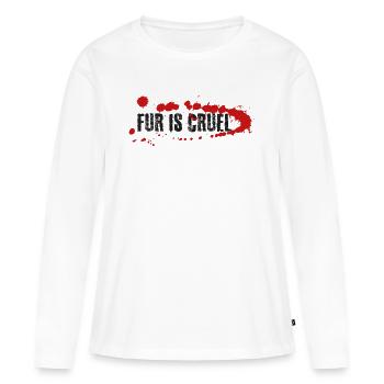 Pelz ist grausam - Frauen Premium Bio Langarmshirt - Weiß - Vorne - Julia (174cm)