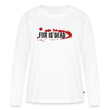 La fourrure est morte - T-shirt manches longues Premium bio Femme - blanc - Devant - Julia (174cm)