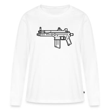 submachine gun - Women's Premium Organic Long Sleeve Shirt - white - Front - Julia (174cm)