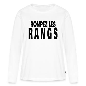 rompez les rangs - T-shirt manches longues Premium bio Femme - blanc - Devant - Julia (174cm)