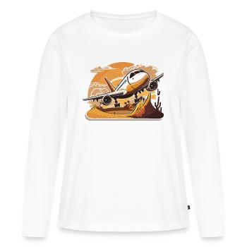 L’ qui s’envole - T-shirt manches longues Premium bio Femme - blanc - Devant - Julia (174cm)