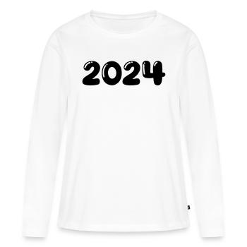 2024 - T-shirt manches longues Premium bio Femme - blanc - Devant - Julia (174cm)
