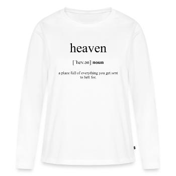 Heaven (Himmel) Dictionnaire de définition - T-shirt manches longues Premium bio Femme - blanc - Devant - Julia (174cm)