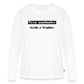 carpenter girl tshirts jackhammer - Women's Premium Organic Long Sleeve Shirt - white - Front - Julia (174cm)