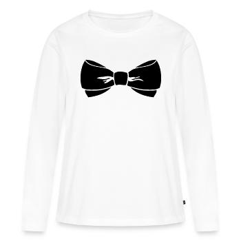 Schleife - Frauen Premium Bio Langarmshirt - Weiß - Vorne - Julia (174cm)