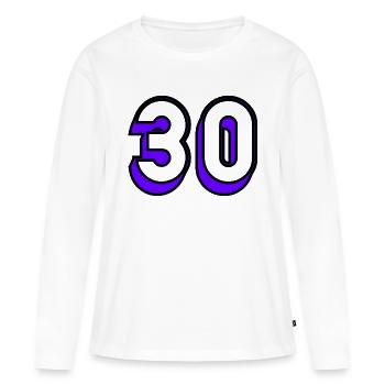 30 YEARS. 30. 30th ANNIVERSARY. 30 YEARS ANNIVERSARY - Women's Premium Organic Long Sleeve Shirt - white - Front - Julia (174cm)