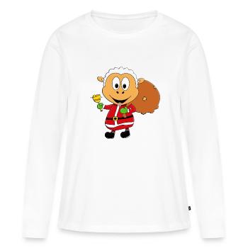SCHAF - WEIHNACHTSMANN - TIER - TIERISCH - Frauen Premium Bio Langarmshirt - Weiß - Vorne - Julia (174cm)