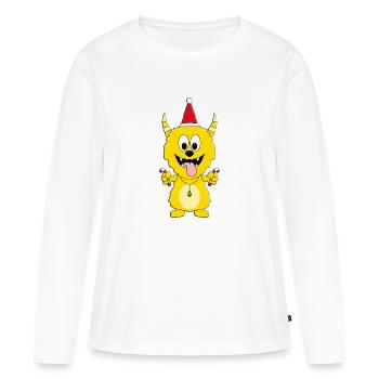 ZUCKERSTANGEN - MONSTER - Frauen Premium Bio Langarmshirt - Weiß - Vorne - Julia (174cm)