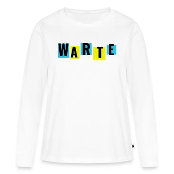 Attendez, dites aux autres d’attendre... - T-shirt manches longues Premium bio Femme - blanc - Devant - Julia (174cm)