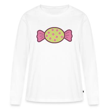 Bonbons bonbons - T-shirt manches longues Premium bio Femme - blanc - Devant - Julia (174cm)
