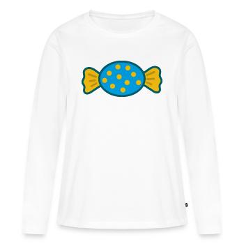 Bonbons bonbons - T-shirt manches longues Premium bio Femme - blanc - Devant - Julia (174cm)