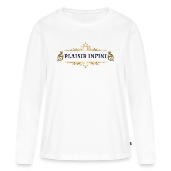 PLAISIR INFINI (1) - T-shirt manches longues Premium bio Femme - blanc - Devant - Julia (174cm)