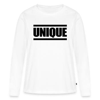 Unique - T-shirt manches longues Premium bio Femme - blanc - Devant - Julia (174cm)