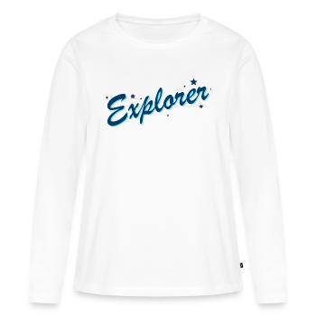 Explorer - T-shirt manches longues Premium bio Femme - blanc - Devant - Julia (174cm)