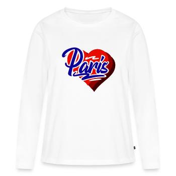 Paris - T-shirt manches longues Premium bio Femme - blanc - Devant - Julia (174cm)