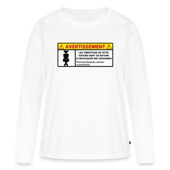 Warnung - Frauen Premium Bio Langarmshirt - Weiß - Vorne - Julia (174cm)