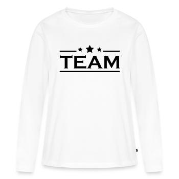 Équipe - T-shirt manches longues Premium bio Femme - blanc - Devant - Julia (174cm)