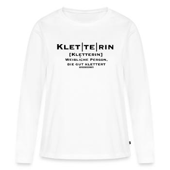 Kletterin - Frauen Premium Bio Langarmshirt - Weiß - Vorne - Julia (174cm)
