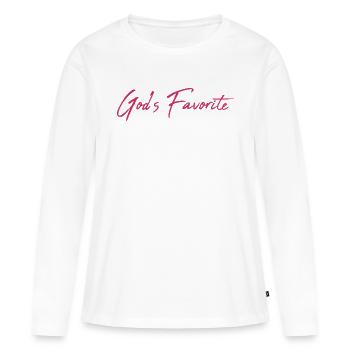 God's favorite - Frauen Premium Bio Langarmshirt - Weiß - Vorne - Julia (174cm)