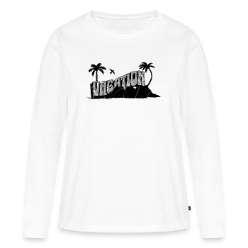 Vacances - T-shirt manches longues Premium bio Femme - blanc - Devant - Julia (174cm)