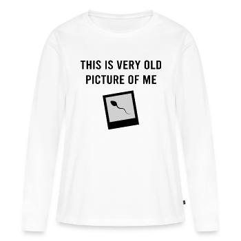 Mème drôle - T-shirt manches longues Premium bio Femme - blanc - Devant - Julia (174cm)