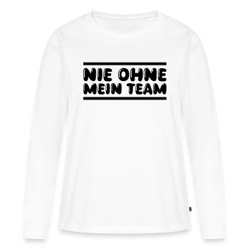 Équipe - T-shirt manches longues Premium bio Femme - blanc - Devant - Julia (174cm)