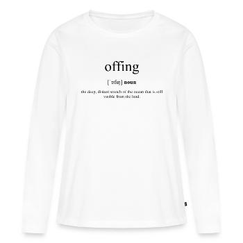 Offing Definition Dictionary - Frauen Premium Bio Langarmshirt - Weiß - Vorne - Julia (174cm)