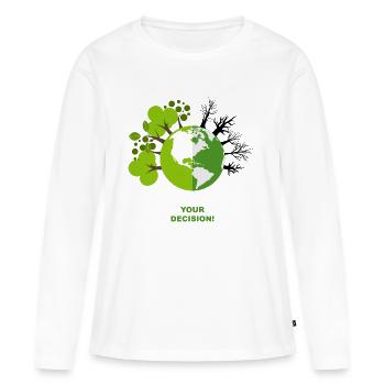 votre décision - T-shirt manches longues Premium bio Femme - blanc - Devant - Julia (174cm)
