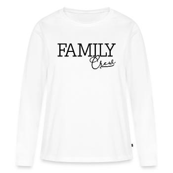 Équipage familial - Noël des Fêtes en famille - T-shirt manches longues Premium bio Femme - blanc - Devant - Julia (174cm)