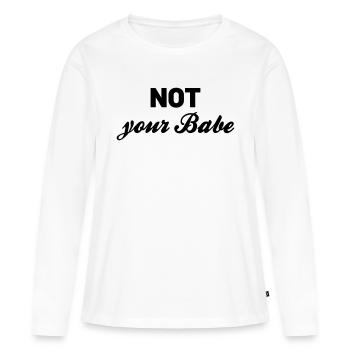 Pas ton bébé - T-shirt manches longues Premium bio Femme - blanc - Devant - Julia (174cm)