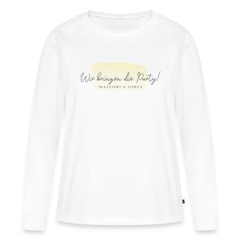 Wir bringen die Party!-Mallorca Girls - Frauen Premium Bio Langarmshirt - Weiß - Vorne - Julia (174cm)