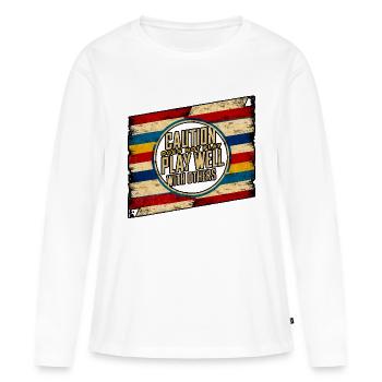 Caution Does Not Play Well With Others 97 - Frauen Premium Bio Langarmshirt - Weiß - Vorne - Julia (174cm)