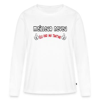 Meilleur neveu - T-shirt manches longues Premium bio Femme - blanc - Devant - Julia (174cm)